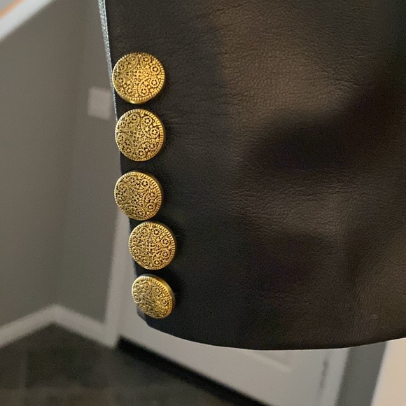 Double breasted leather jacket - Picture 5 of 16